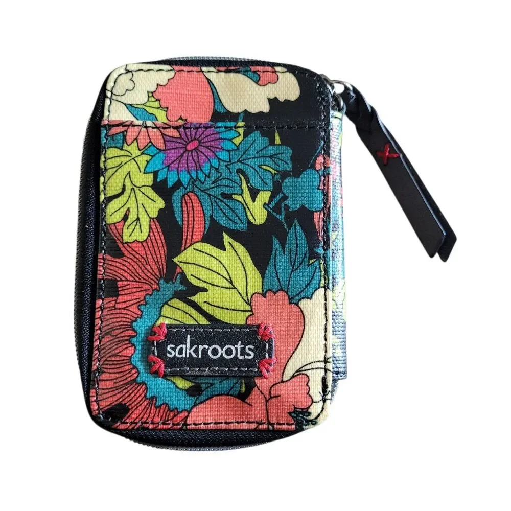 Sakroots Organizer‎ Wallets Set of 2 Colorful Floral Birds Boho Hippie Peace EUC